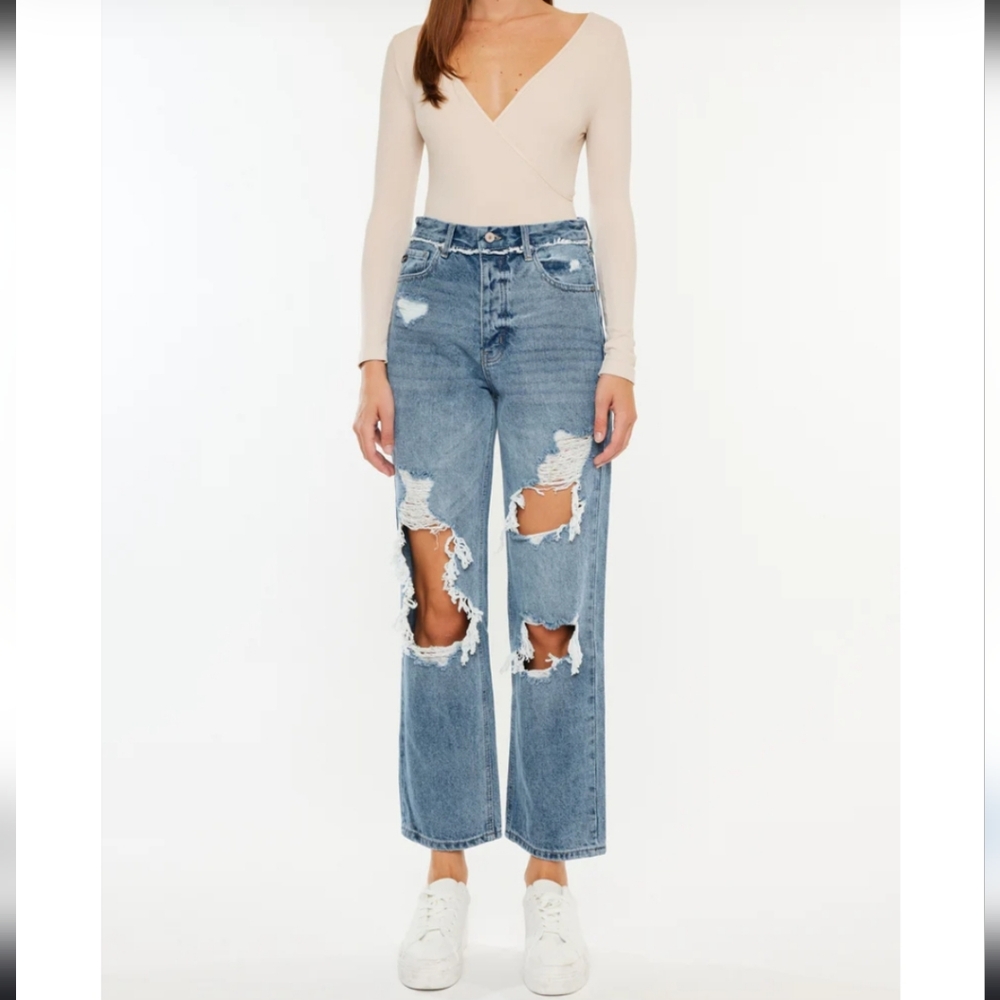 Kancan Sylvie Ultra High Rise 90's Boyfriend Jeans Size- 7/27 - Picture 5 of 9